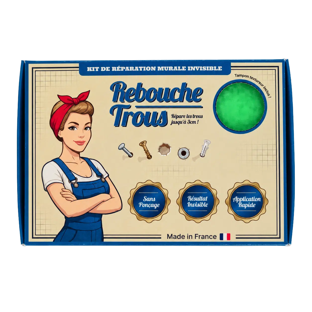 Kit de réparation murale – Texture Gouttelette Rebouche Trous