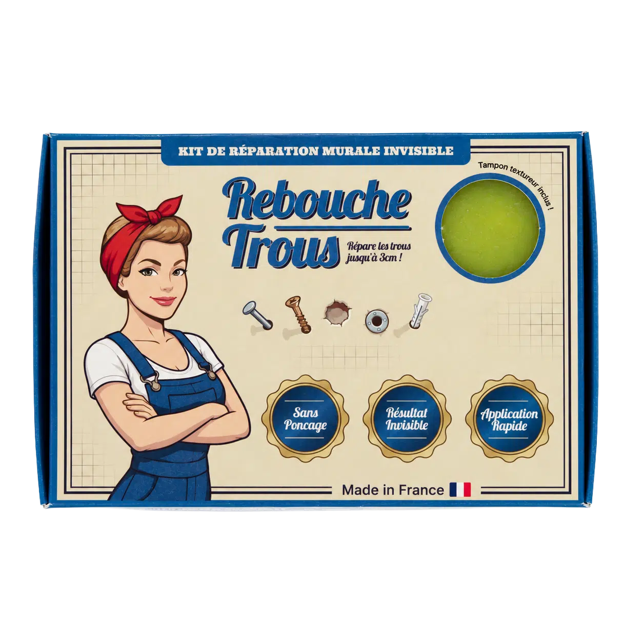 Kit de Réparation Murale – Béton Brossé (Grésé) Rebouche Trous